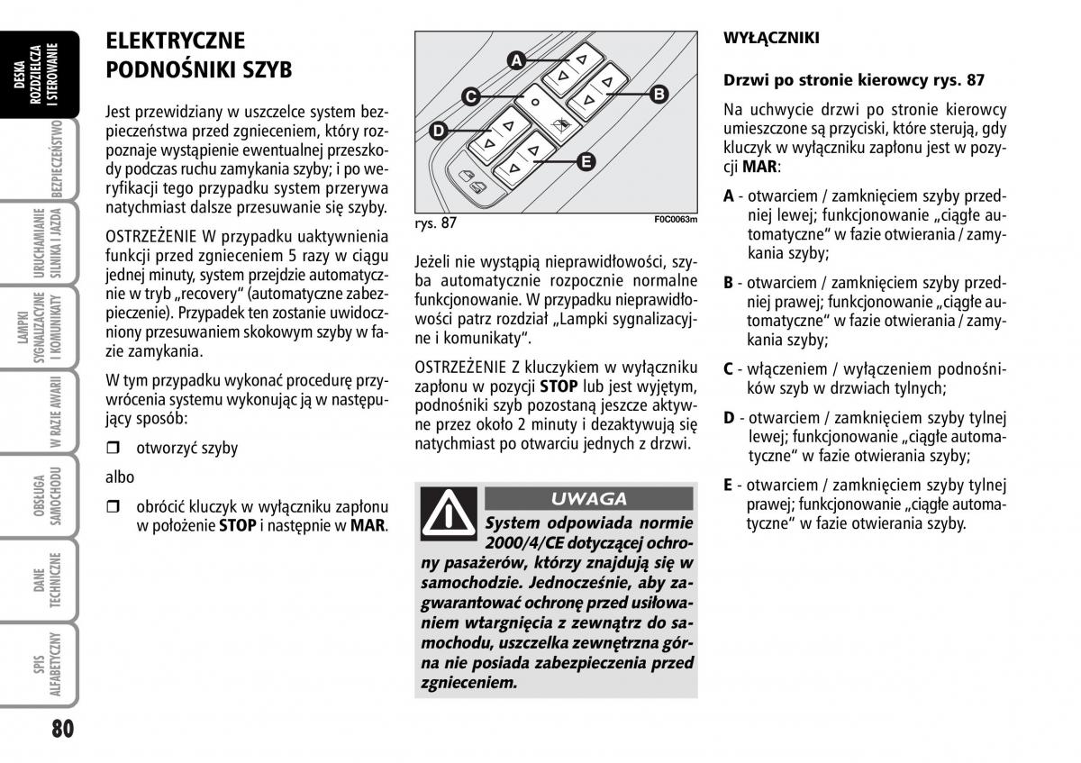 Fiat Stilo instrukcja obslugi / page 81