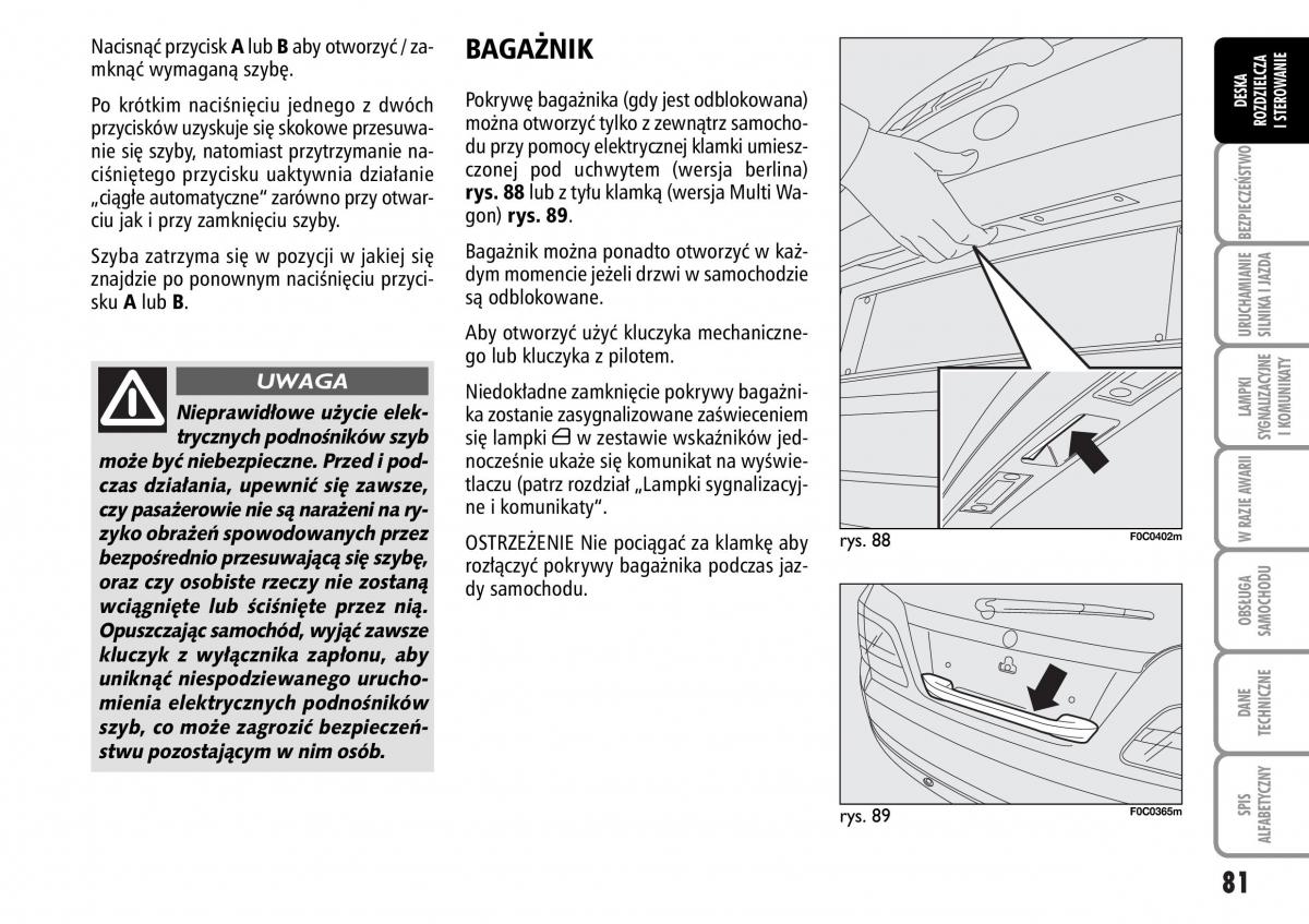 Fiat Stilo instrukcja obslugi / page 82