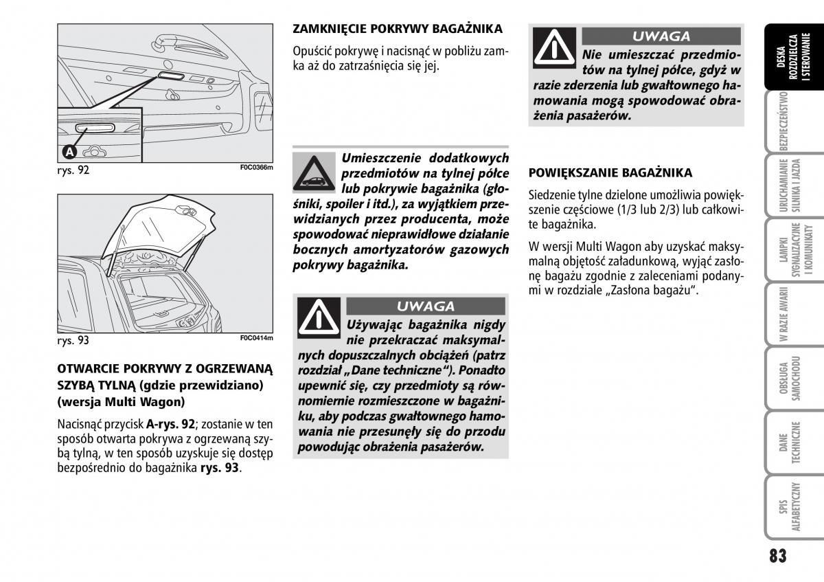 Fiat Stilo instrukcja obslugi / page 84