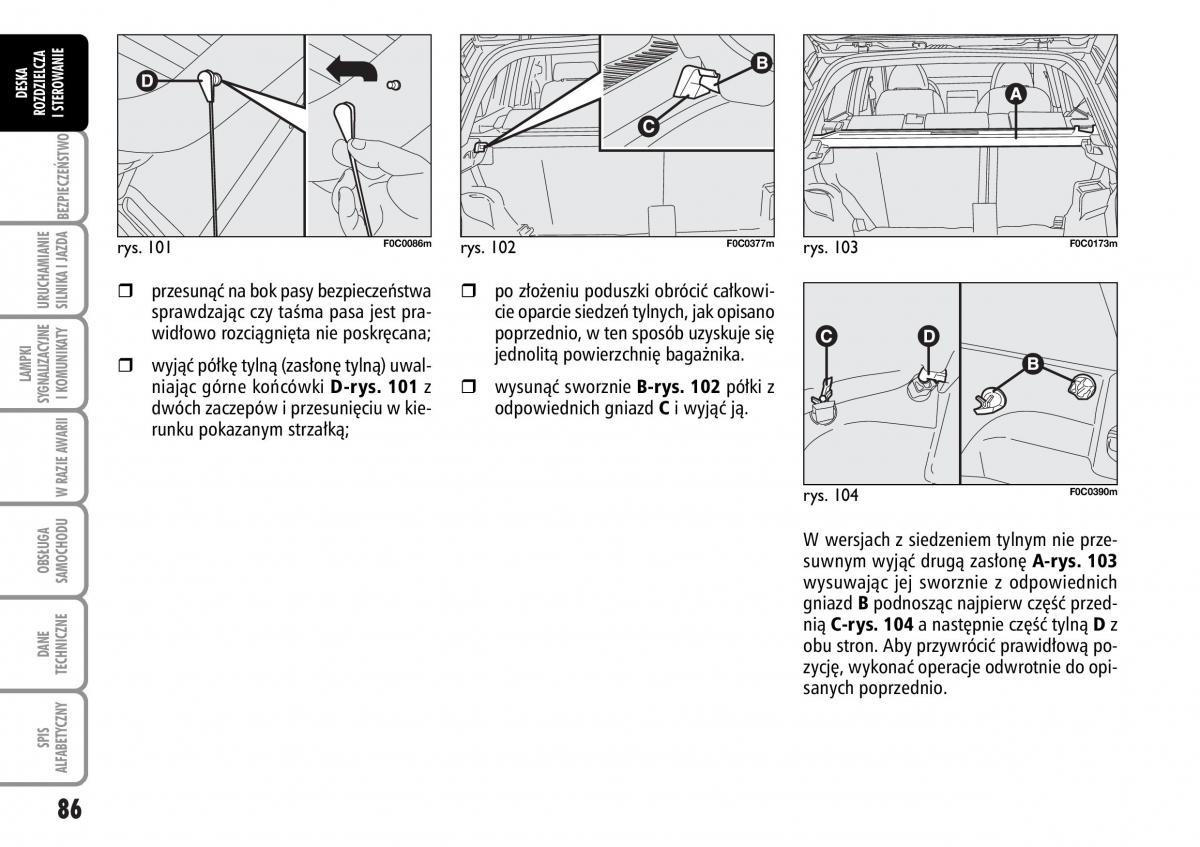 Fiat Stilo instrukcja obslugi / page 87