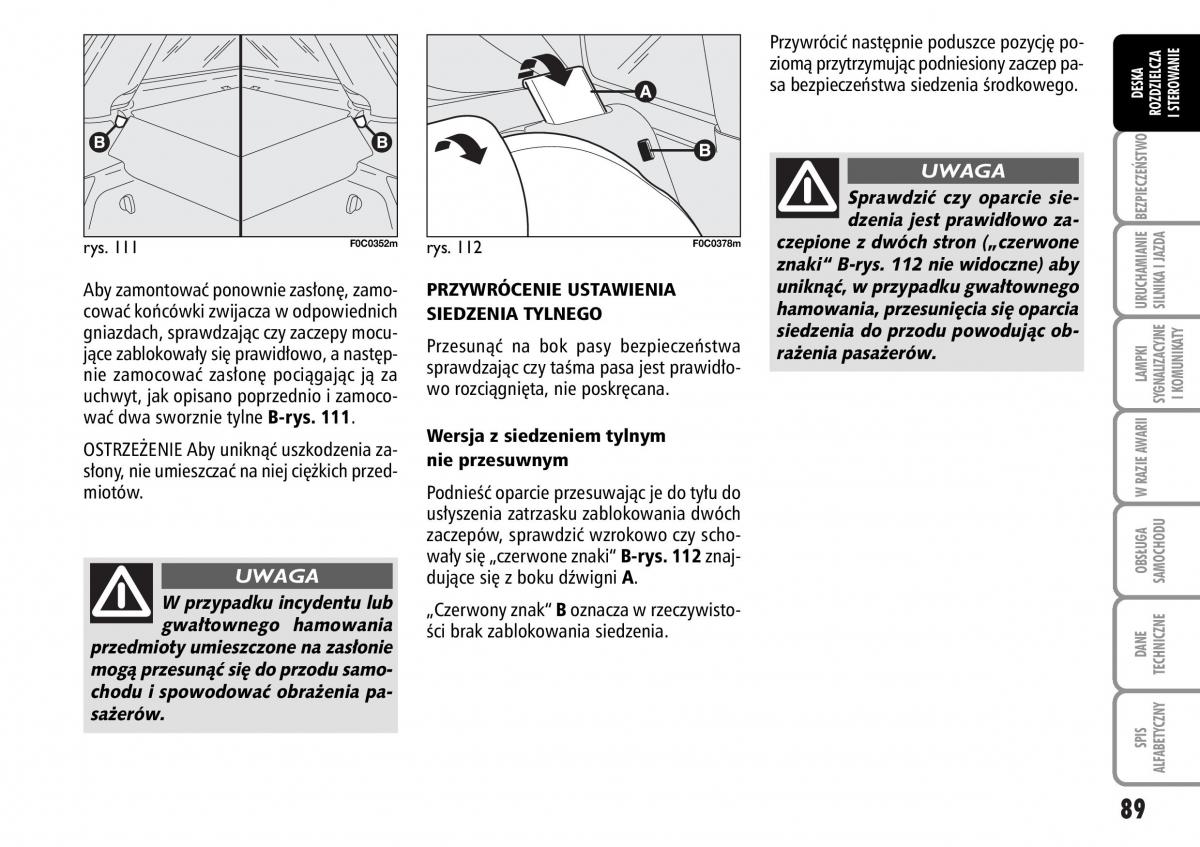 Fiat Stilo instrukcja obslugi / page 90