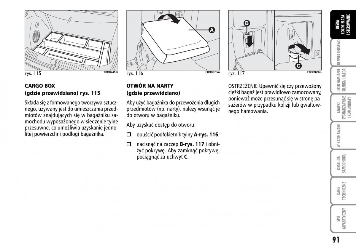 Fiat Stilo instrukcja obslugi / page 92