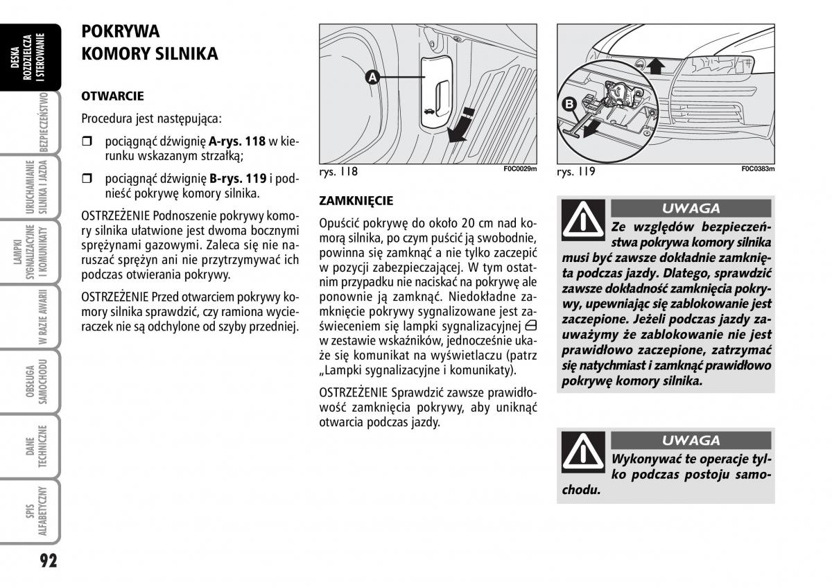 Fiat Stilo instrukcja obslugi / page 93