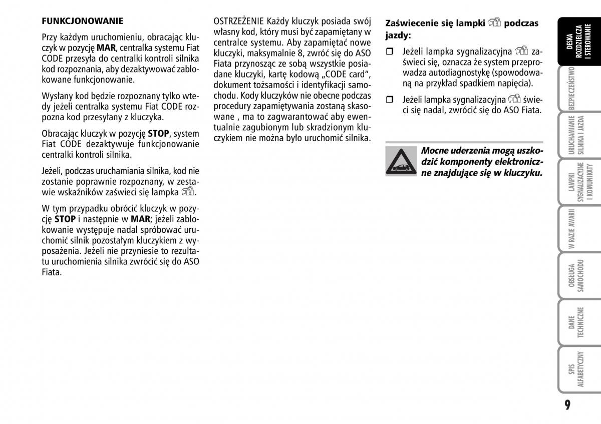 Fiat Stilo instrukcja obslugi / page 10