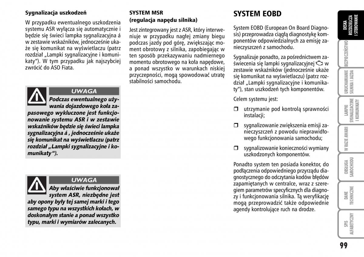 Fiat Stilo instrukcja obslugi / page 100