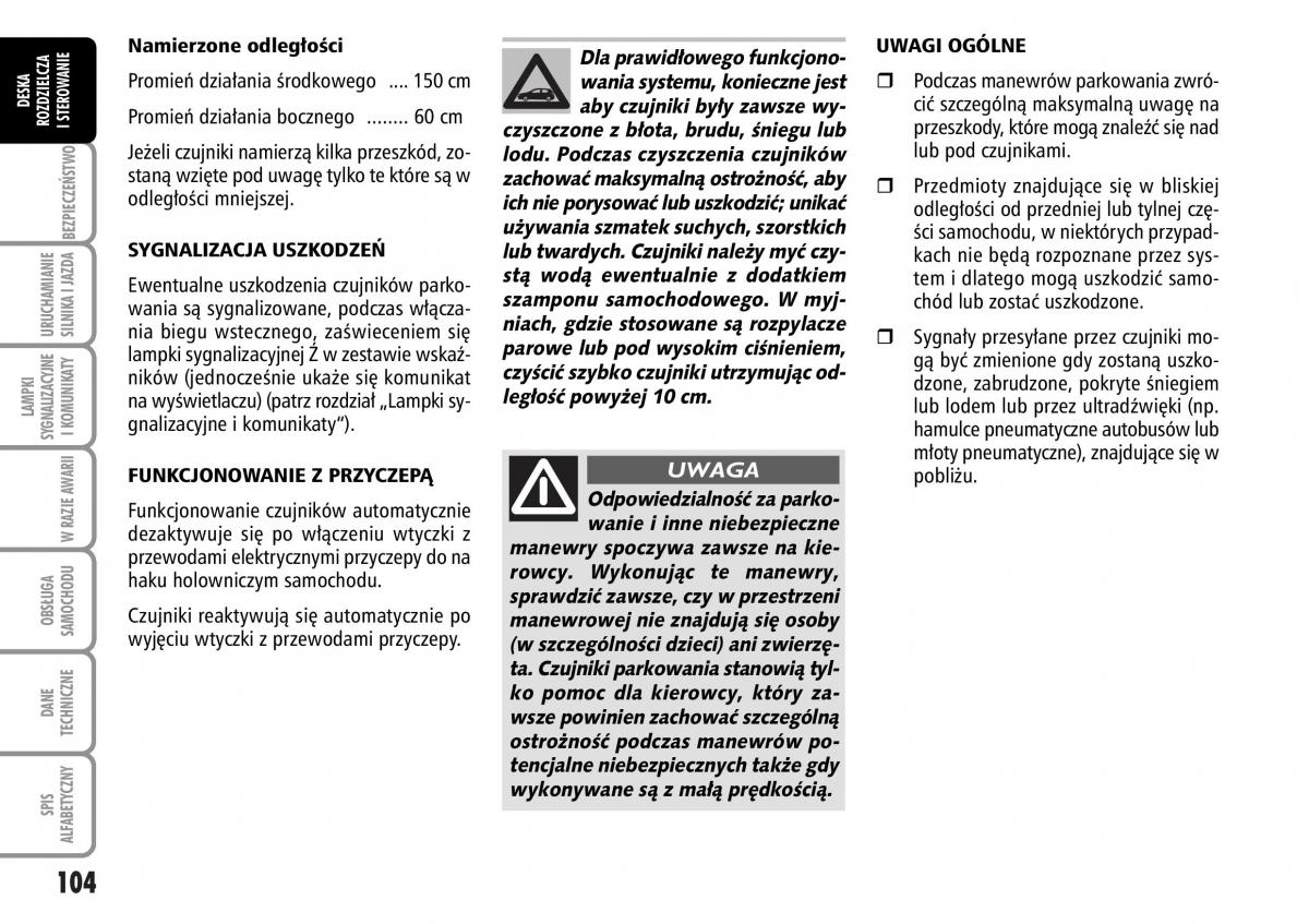 Fiat Stilo instrukcja obslugi / page 105