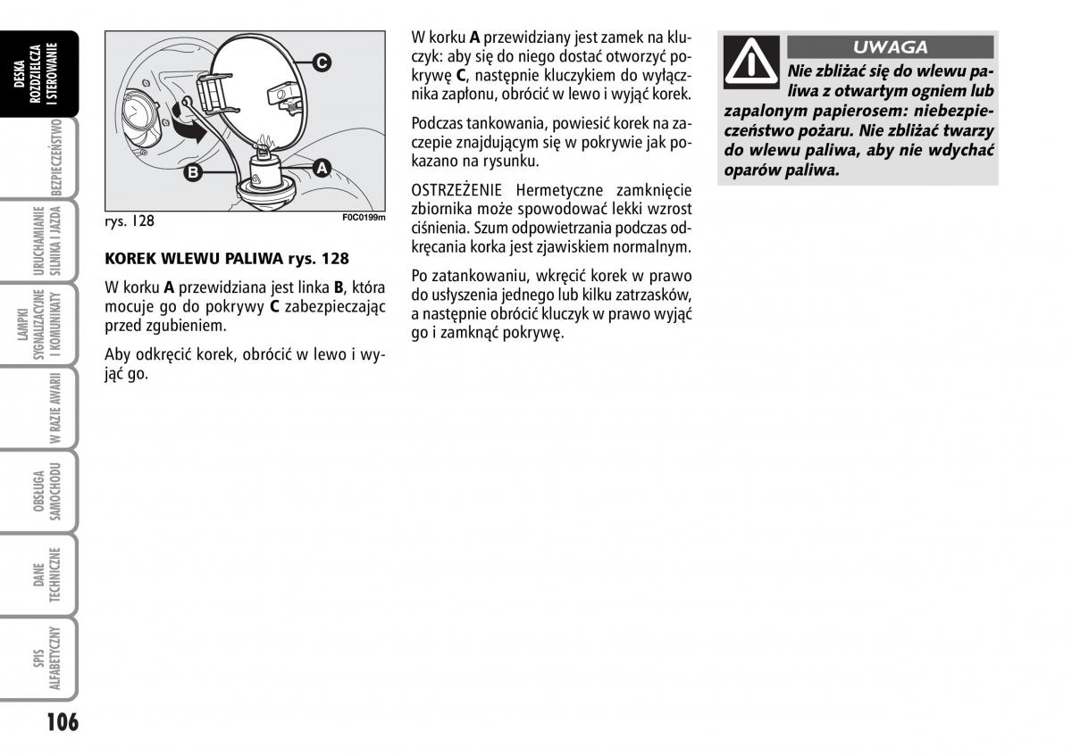 Fiat Stilo instrukcja obslugi / page 107