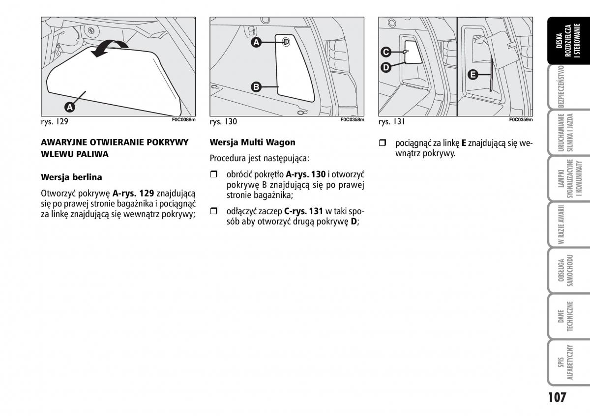 Fiat Stilo instrukcja obslugi / page 108