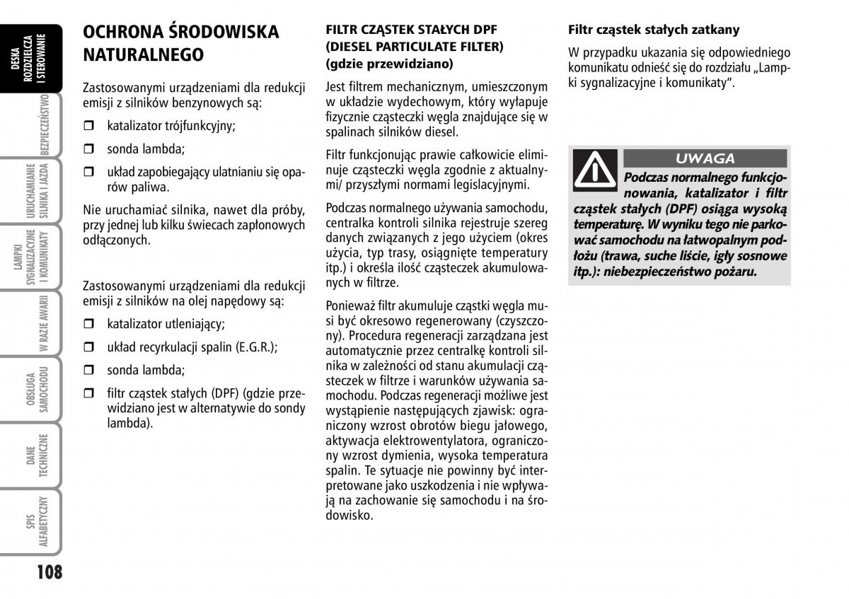 Fiat Stilo instrukcja obslugi / page 109