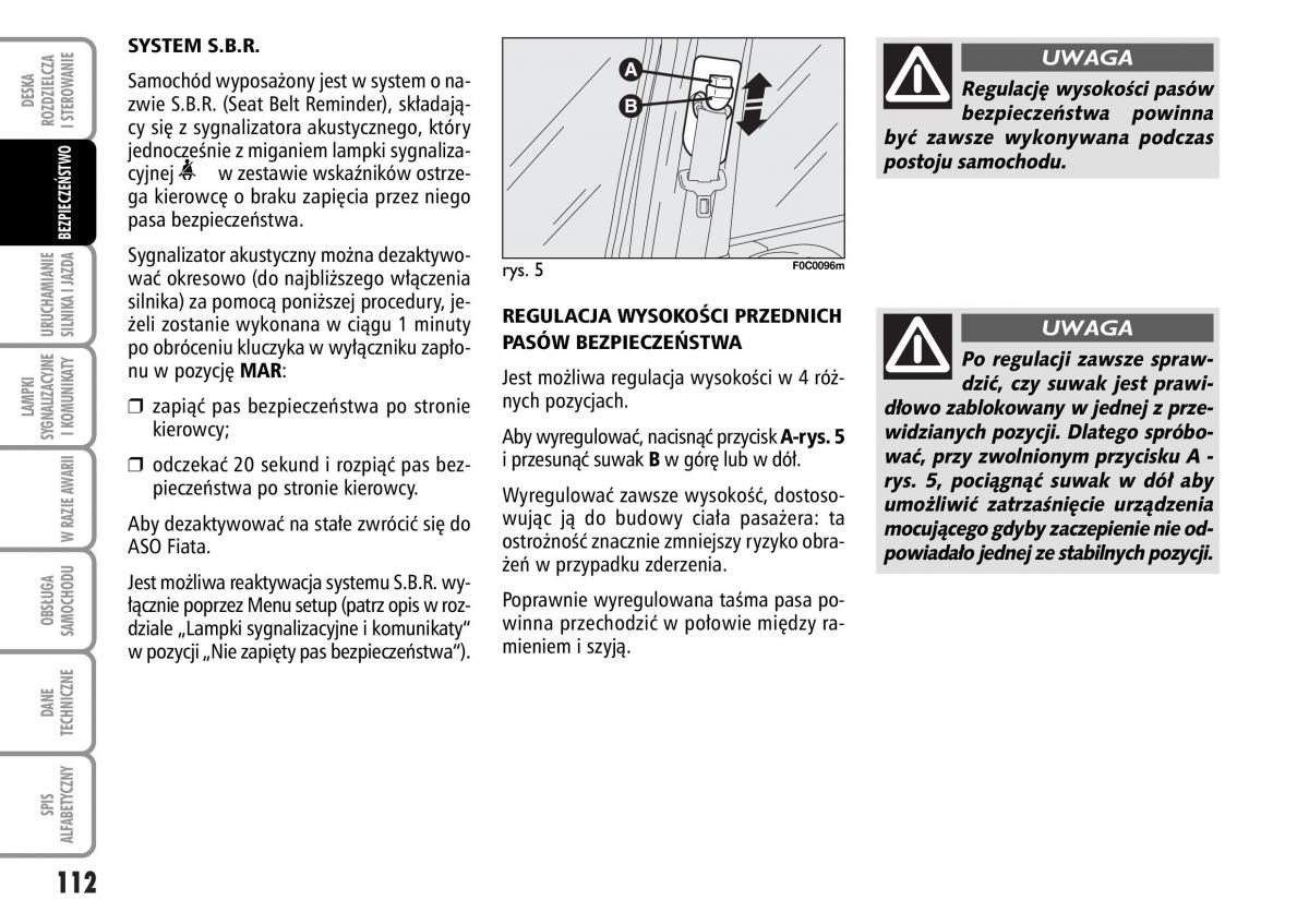 Fiat Stilo instrukcja obslugi / page 113