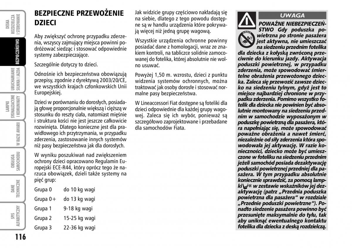 Fiat Stilo instrukcja obslugi / page 117