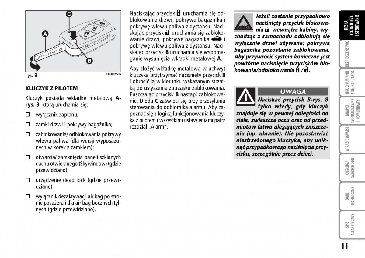 Fiat Stilo instrukcja obslugi / page 12