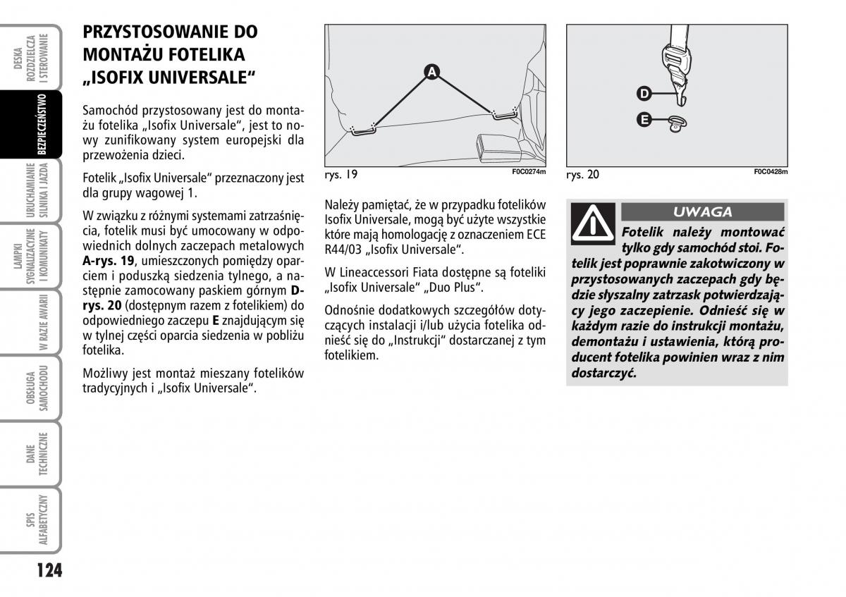 Fiat Stilo instrukcja obslugi / page 125