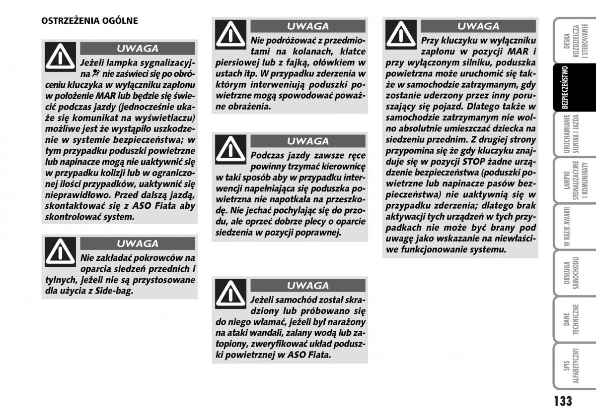 Fiat Stilo instrukcja obslugi / page 134