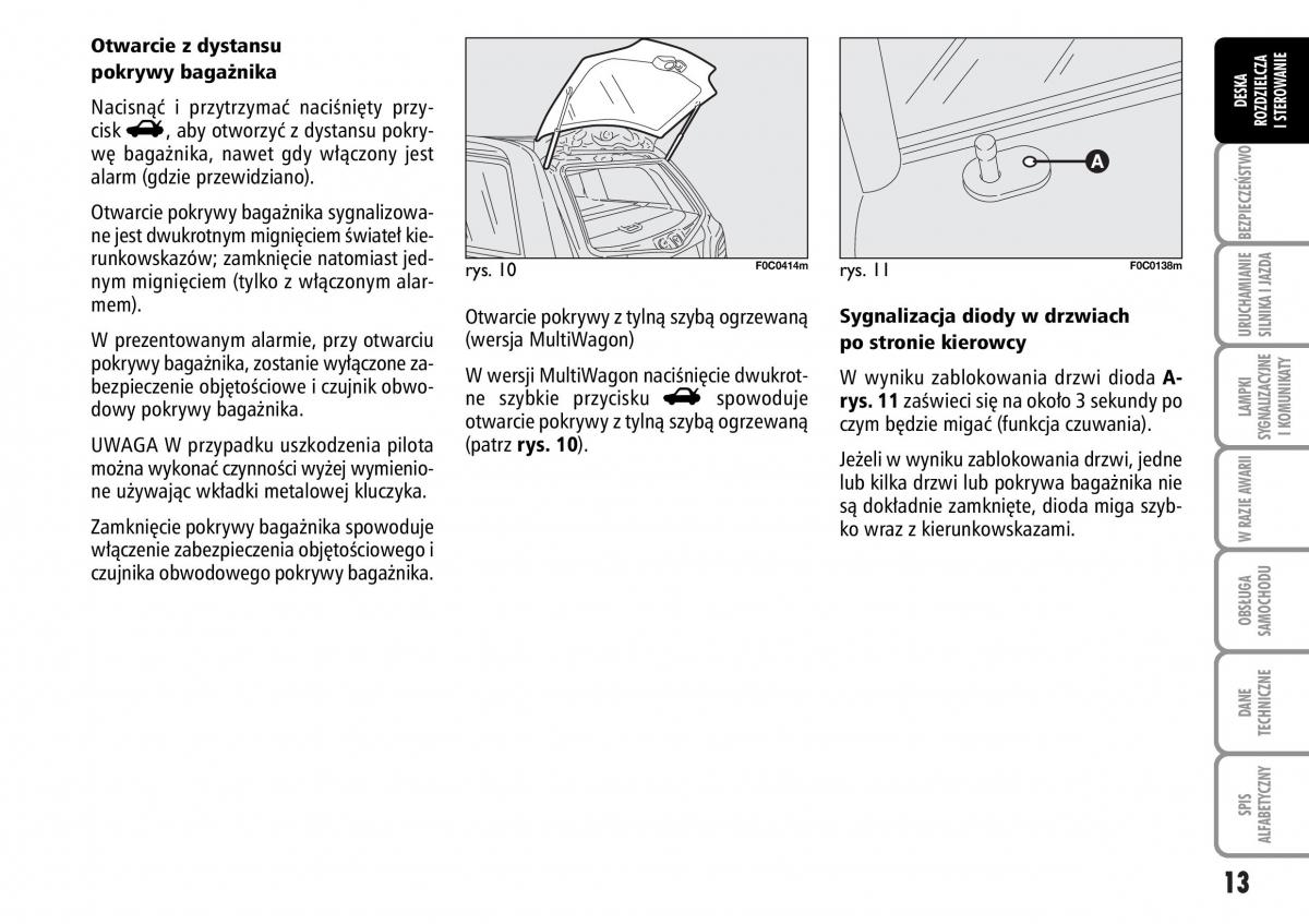 Fiat Stilo instrukcja obslugi / page 14