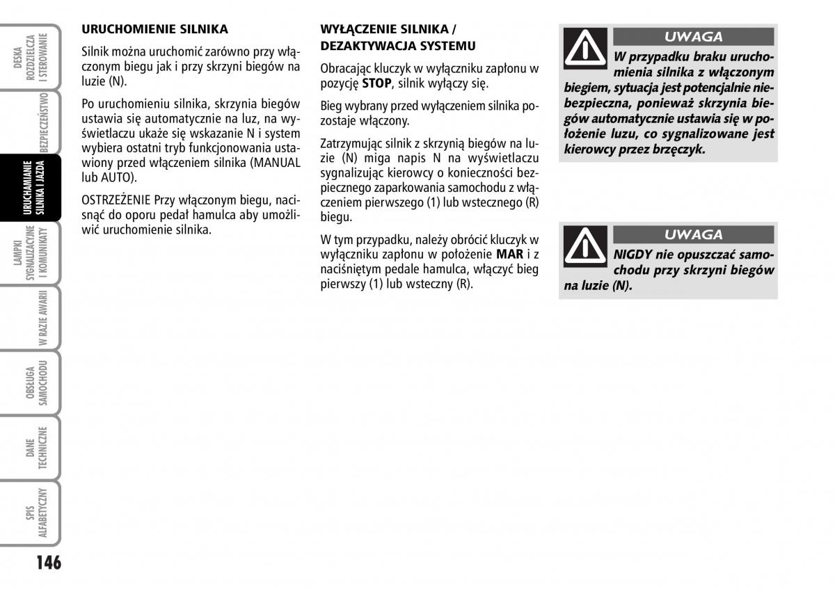 Fiat Stilo instrukcja obslugi / page 147