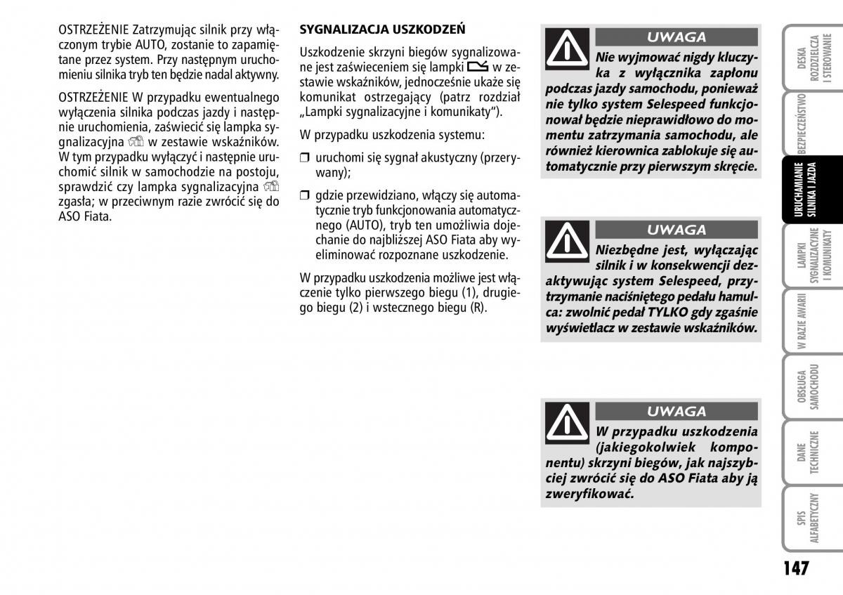 Fiat Stilo instrukcja obslugi / page 148