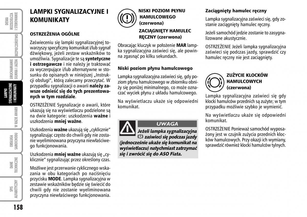 Fiat Stilo instrukcja obslugi / page 159