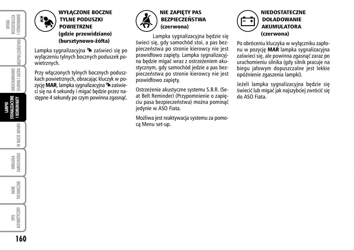 Fiat Stilo instrukcja obslugi / page 161