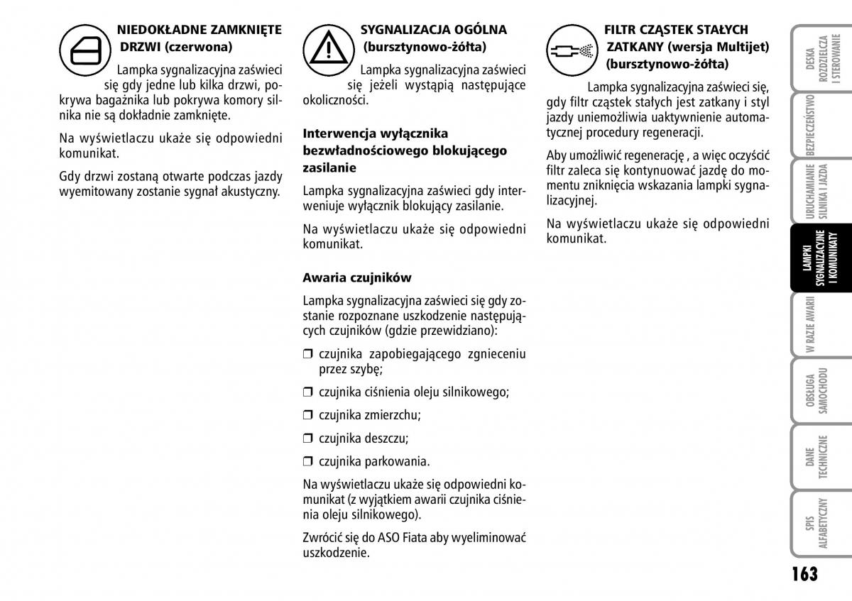 Fiat Stilo instrukcja obslugi / page 164