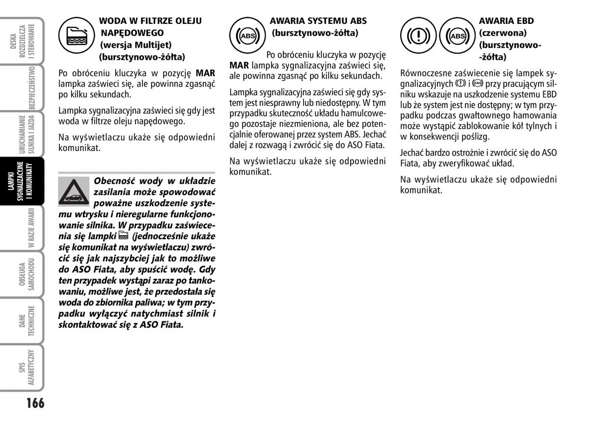 Fiat Stilo instrukcja obslugi / page 167