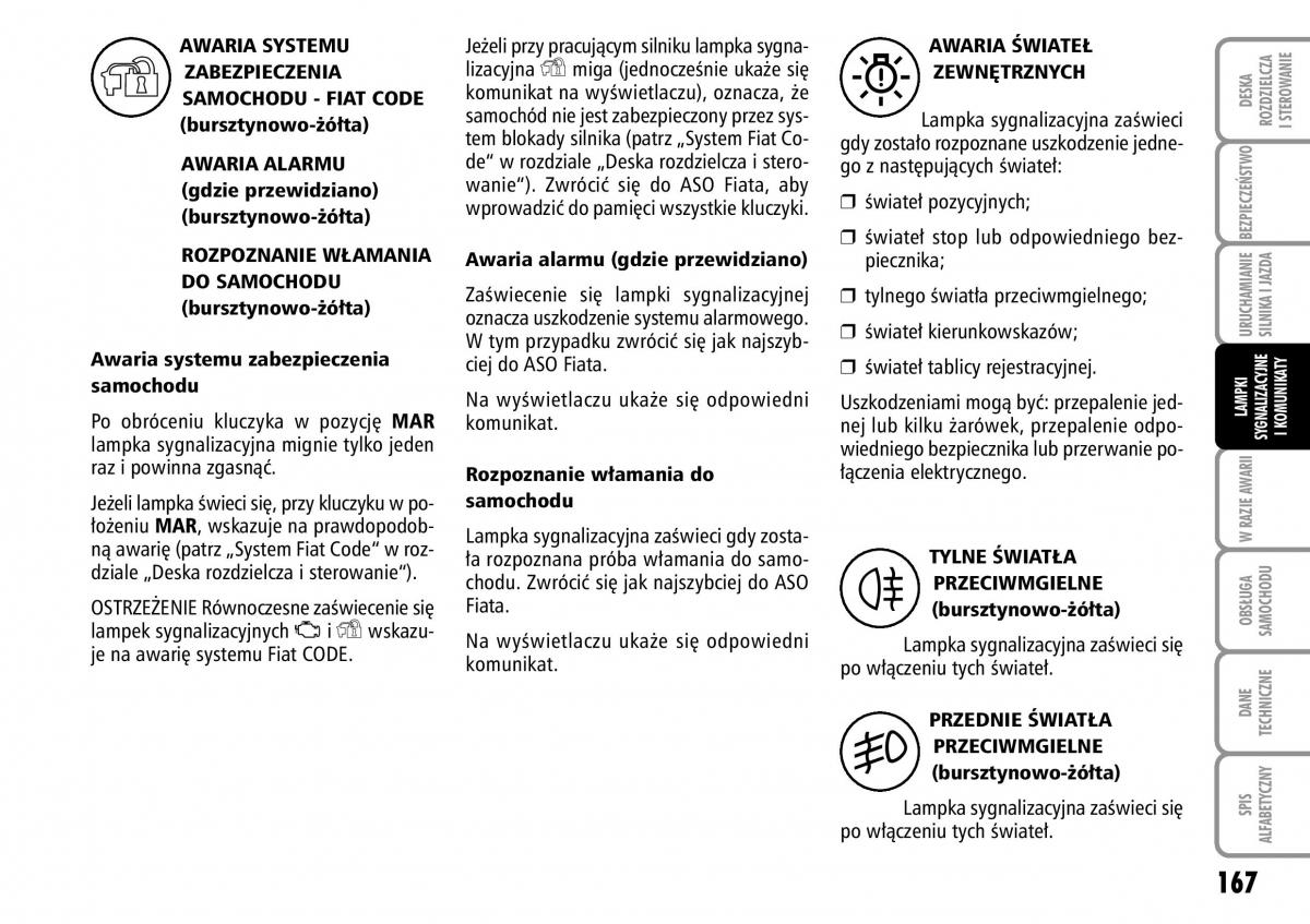 Fiat Stilo instrukcja obslugi / page 168