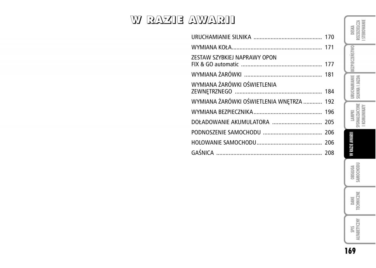 Fiat Stilo instrukcja obslugi / page 170