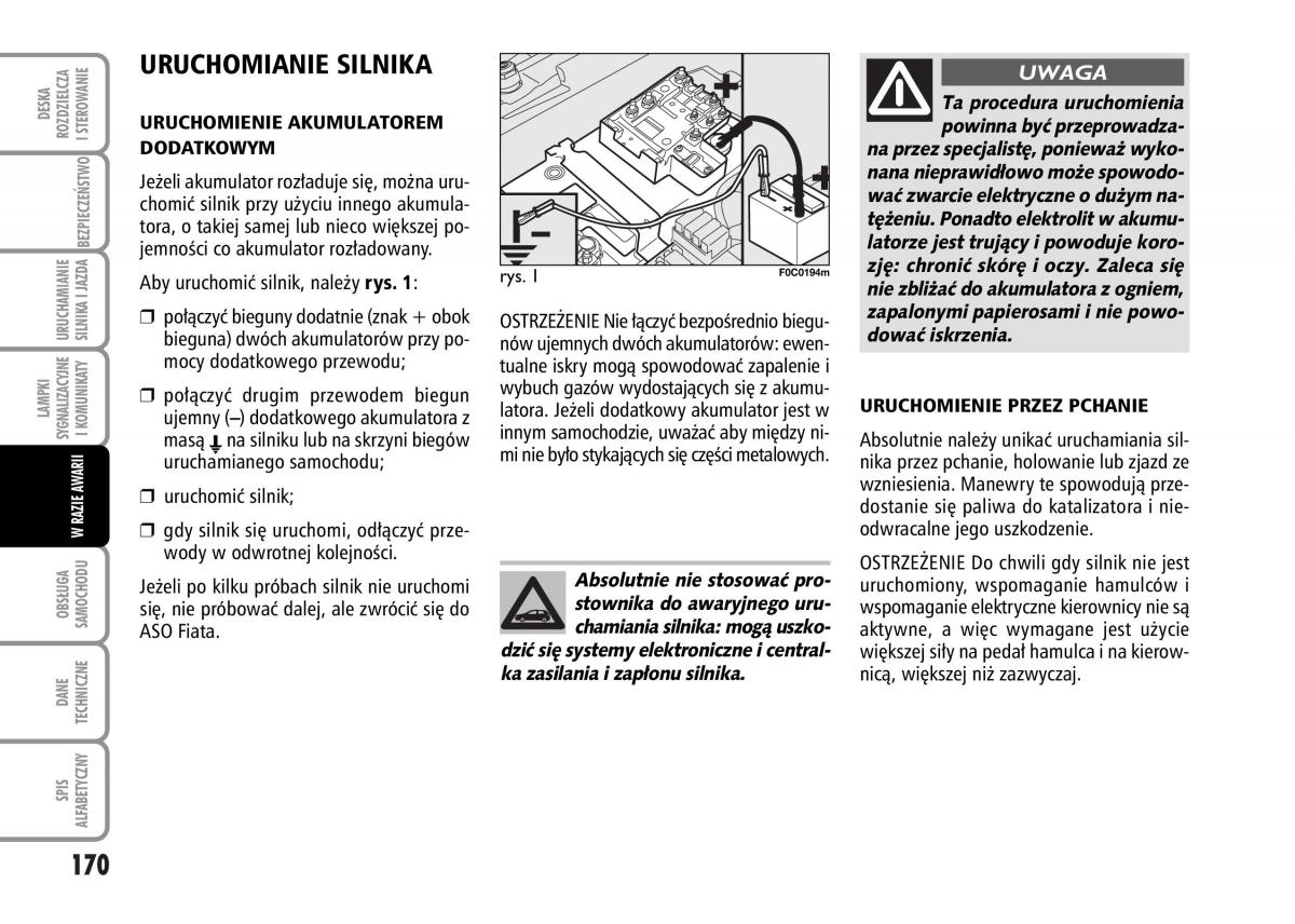 Fiat Stilo instrukcja obslugi / page 171