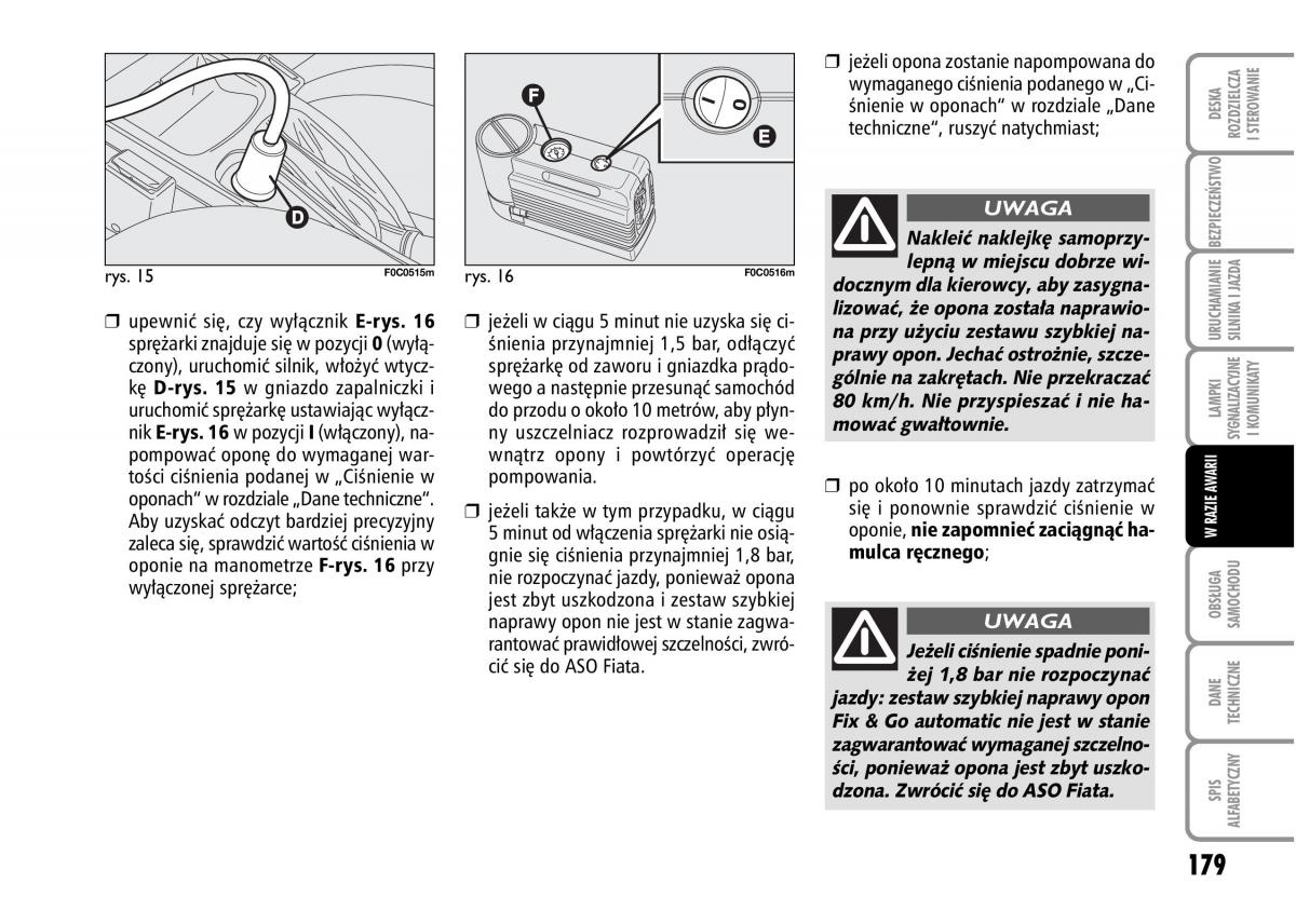 Fiat Stilo instrukcja obslugi / page 180