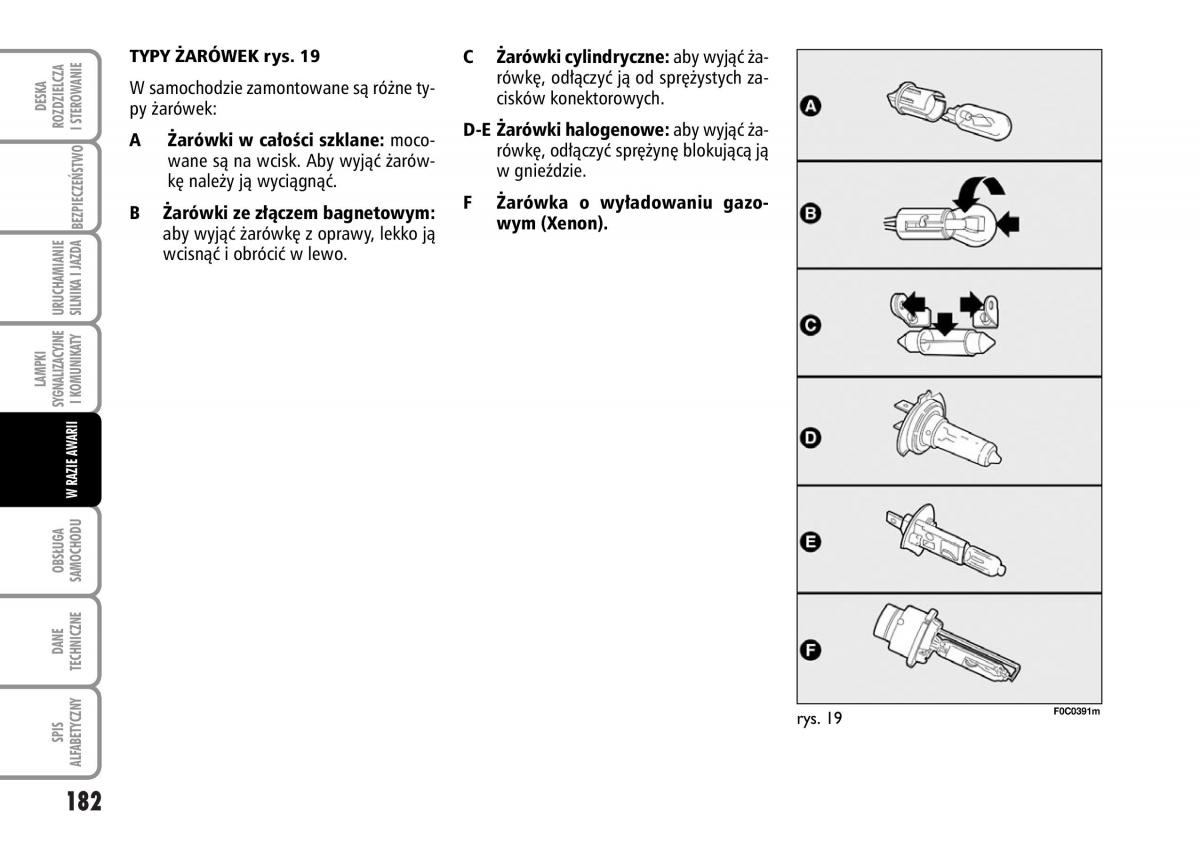 Fiat Stilo instrukcja obslugi / page 183