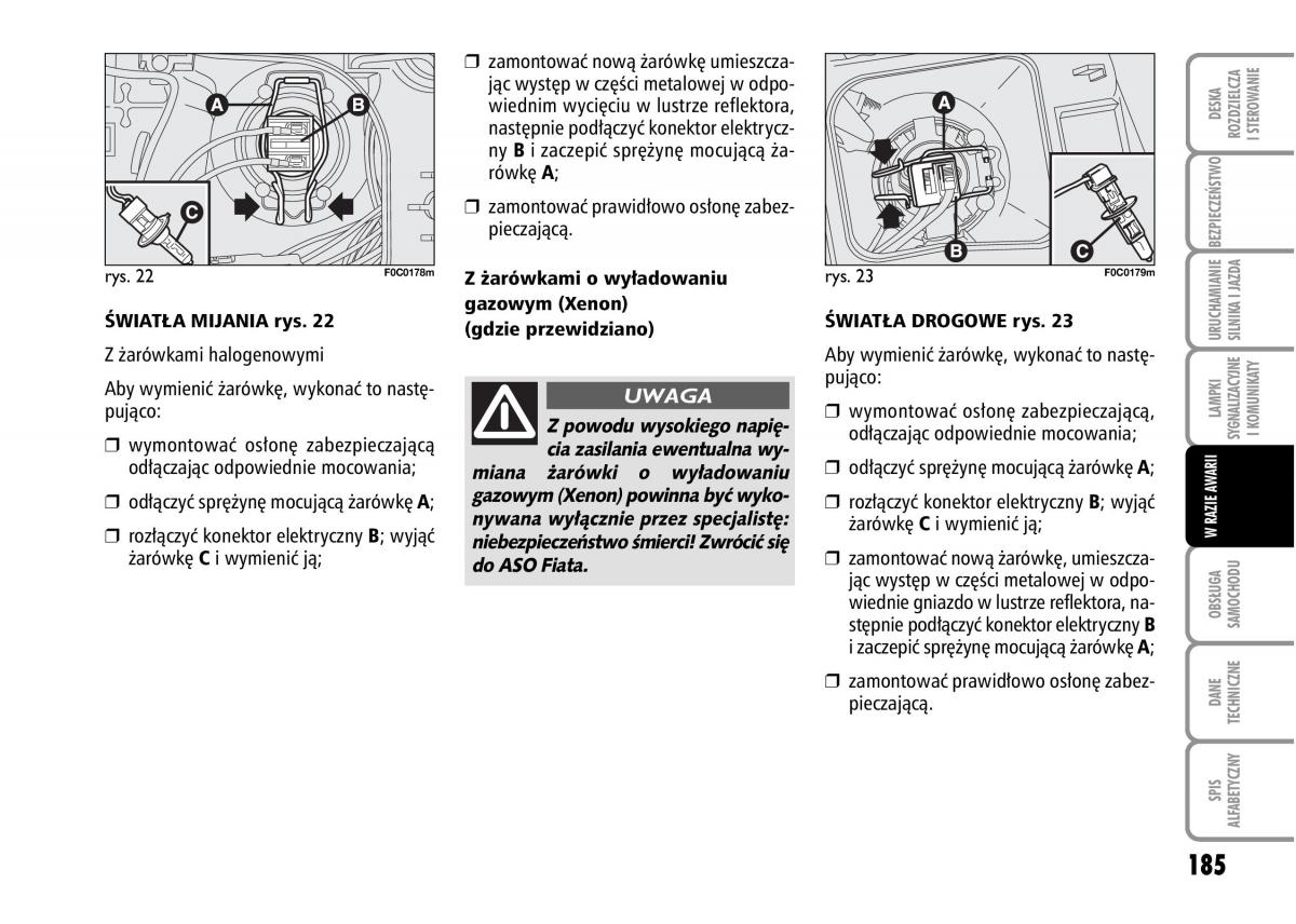 Fiat Stilo instrukcja obslugi / page 186