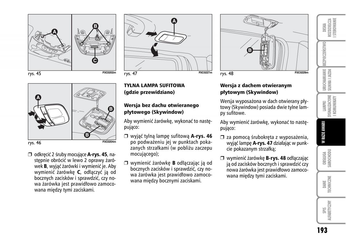 Fiat Stilo instrukcja obslugi / page 194