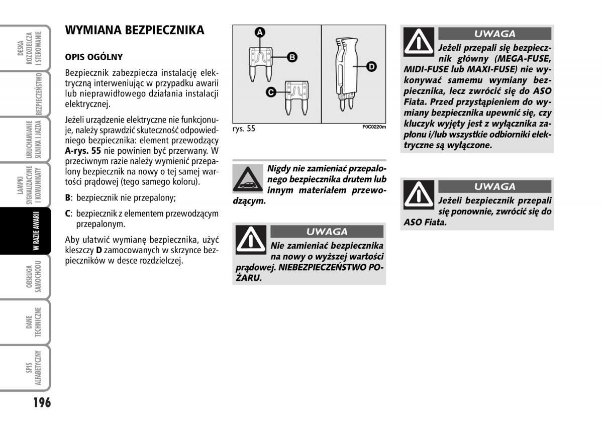 Fiat Stilo instrukcja obslugi / page 197