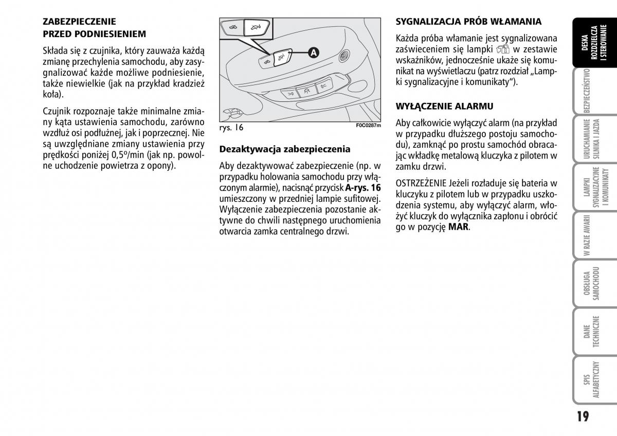 Fiat Stilo instrukcja obslugi / page 20