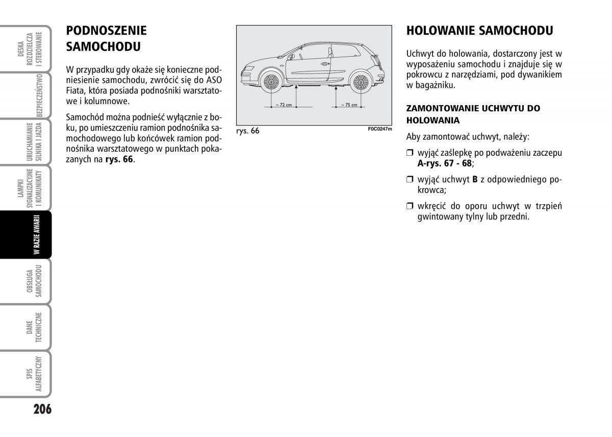 Fiat Stilo instrukcja obslugi / page 207