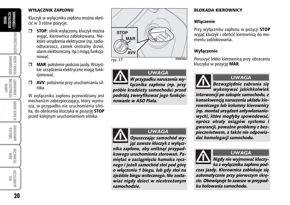 Fiat Stilo instrukcja obslugi / page 21