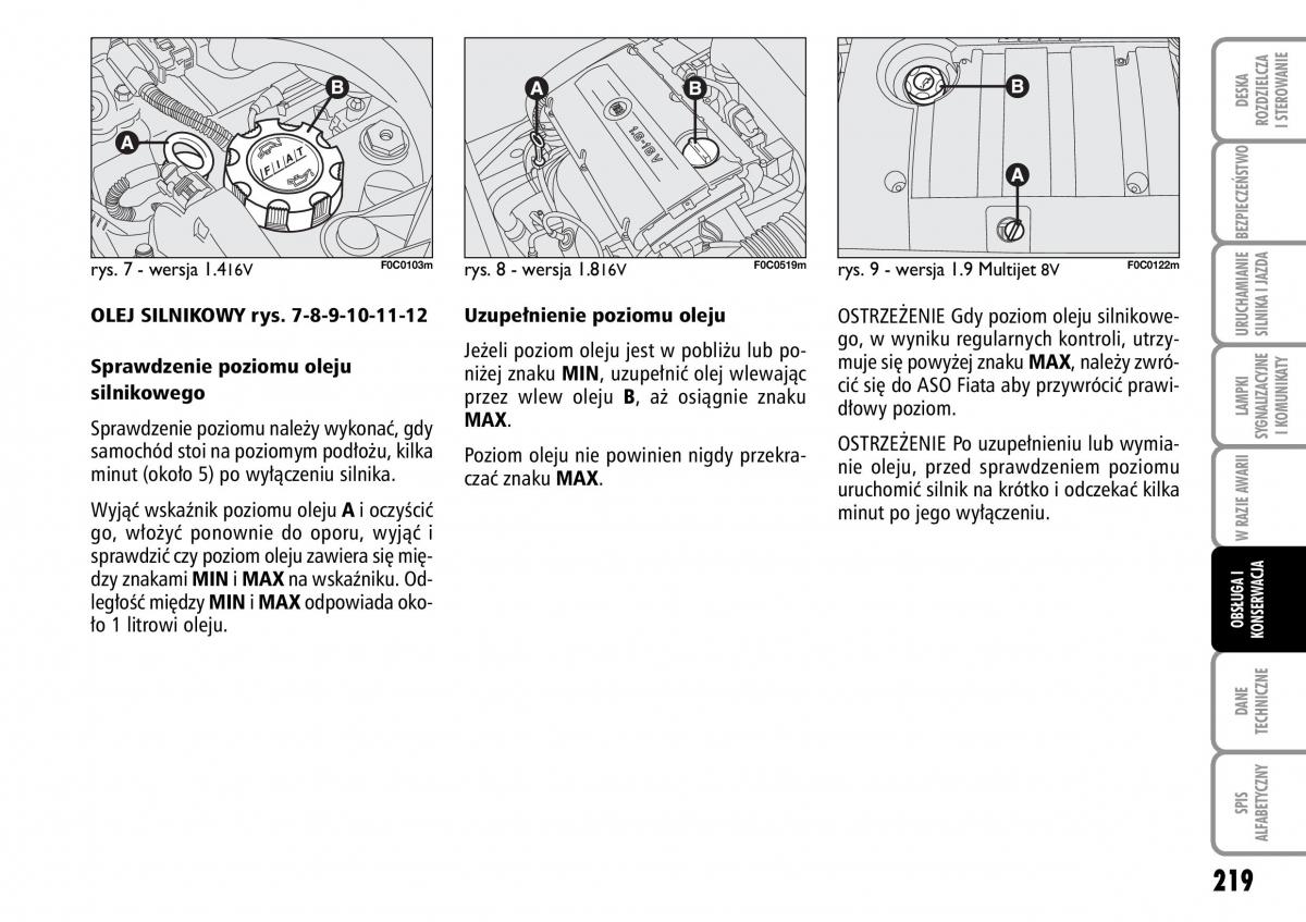 Fiat Stilo instrukcja obslugi / page 220