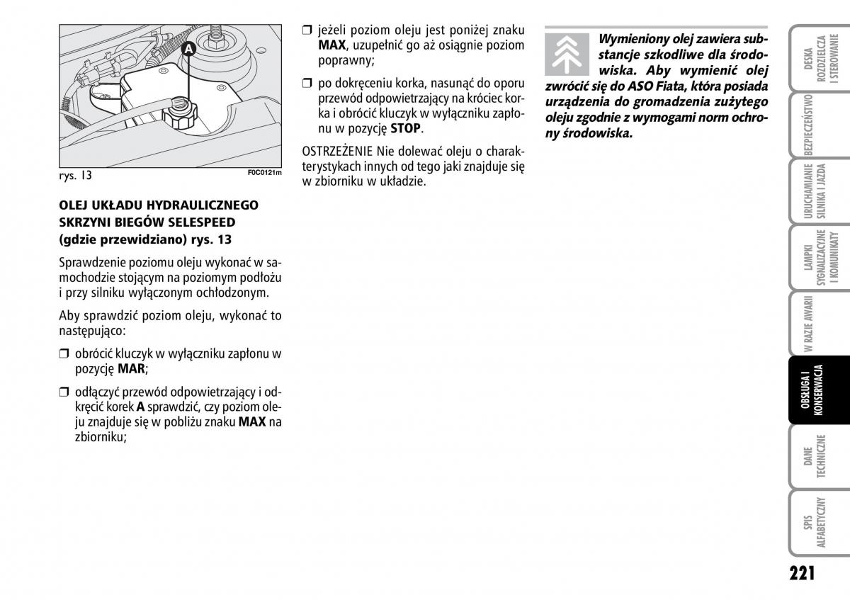 Fiat Stilo instrukcja obslugi / page 222