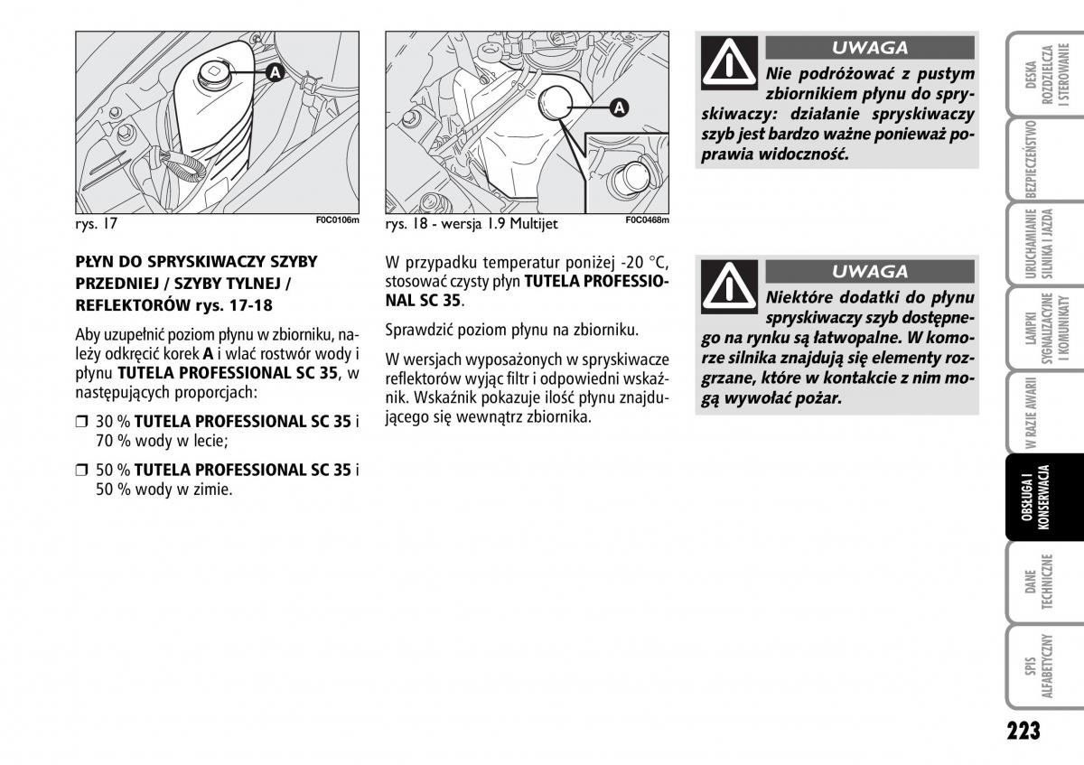 Fiat Stilo instrukcja obslugi / page 224