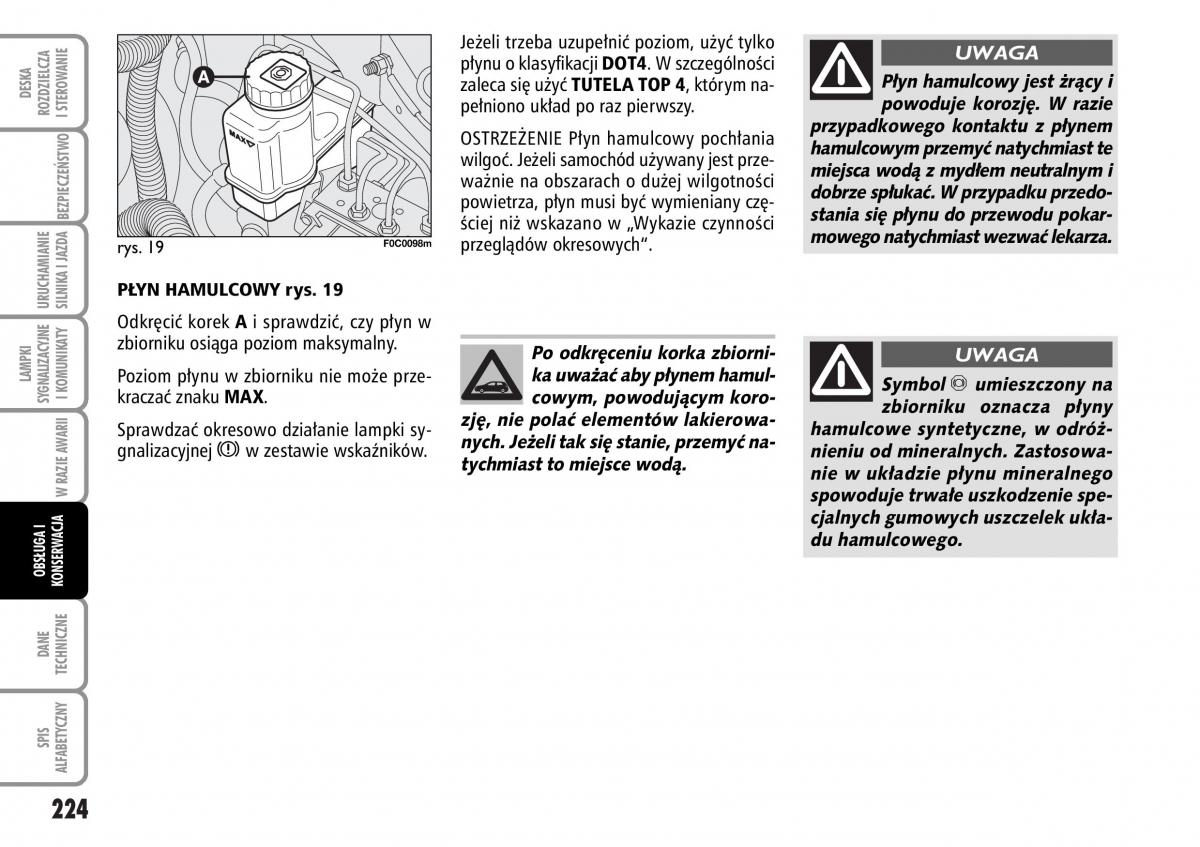 Fiat Stilo instrukcja obslugi / page 225