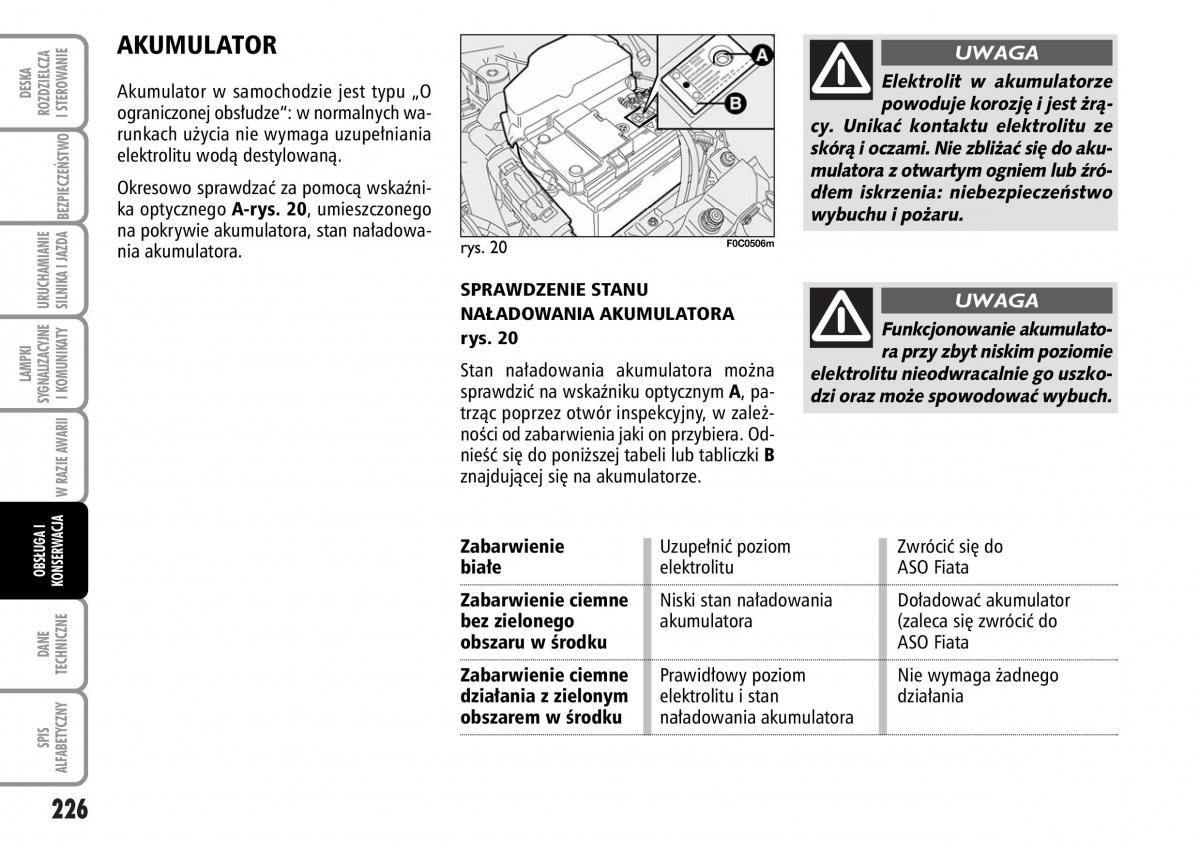 Fiat Stilo instrukcja obslugi / page 227