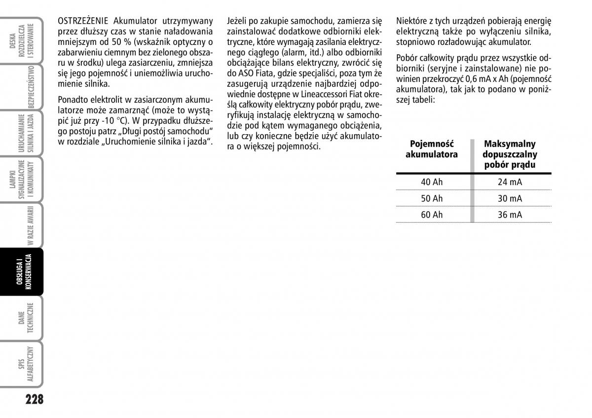 Fiat Stilo instrukcja obslugi / page 229