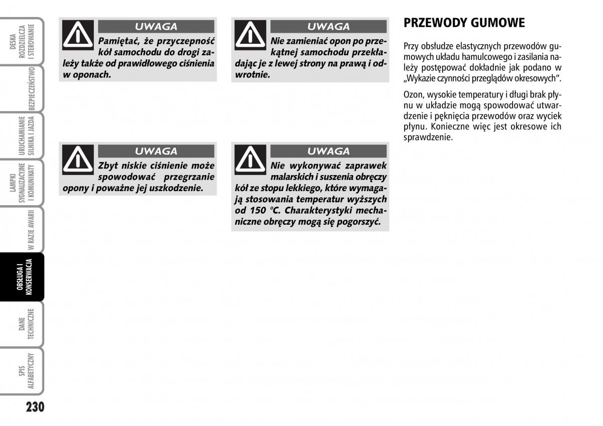 Fiat Stilo instrukcja obslugi / page 231