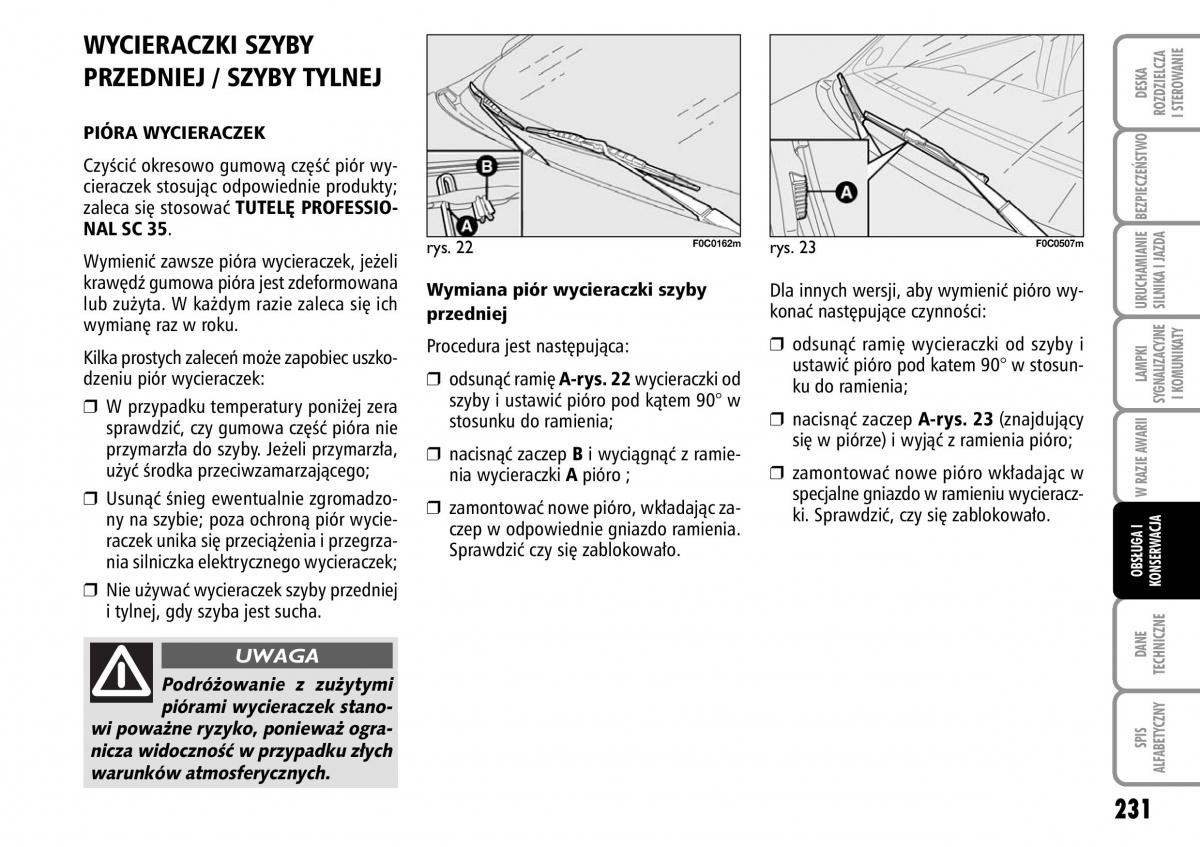 Fiat Stilo instrukcja obslugi / page 232