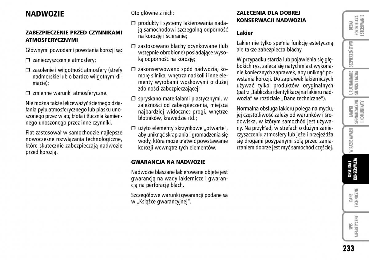 Fiat Stilo instrukcja obslugi / page 234