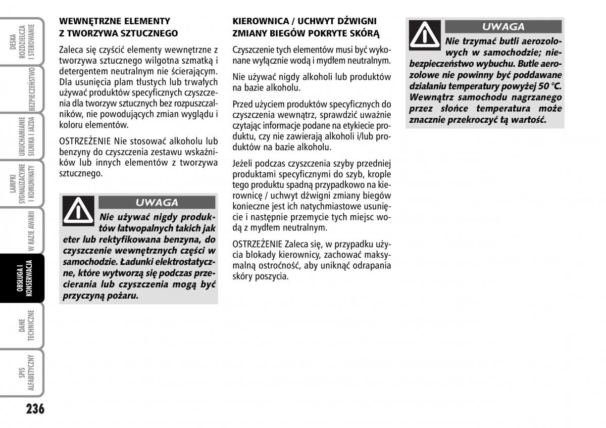 Fiat Stilo instrukcja obslugi / page 237