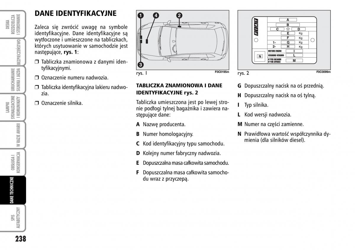 Fiat Stilo instrukcja obslugi / page 239