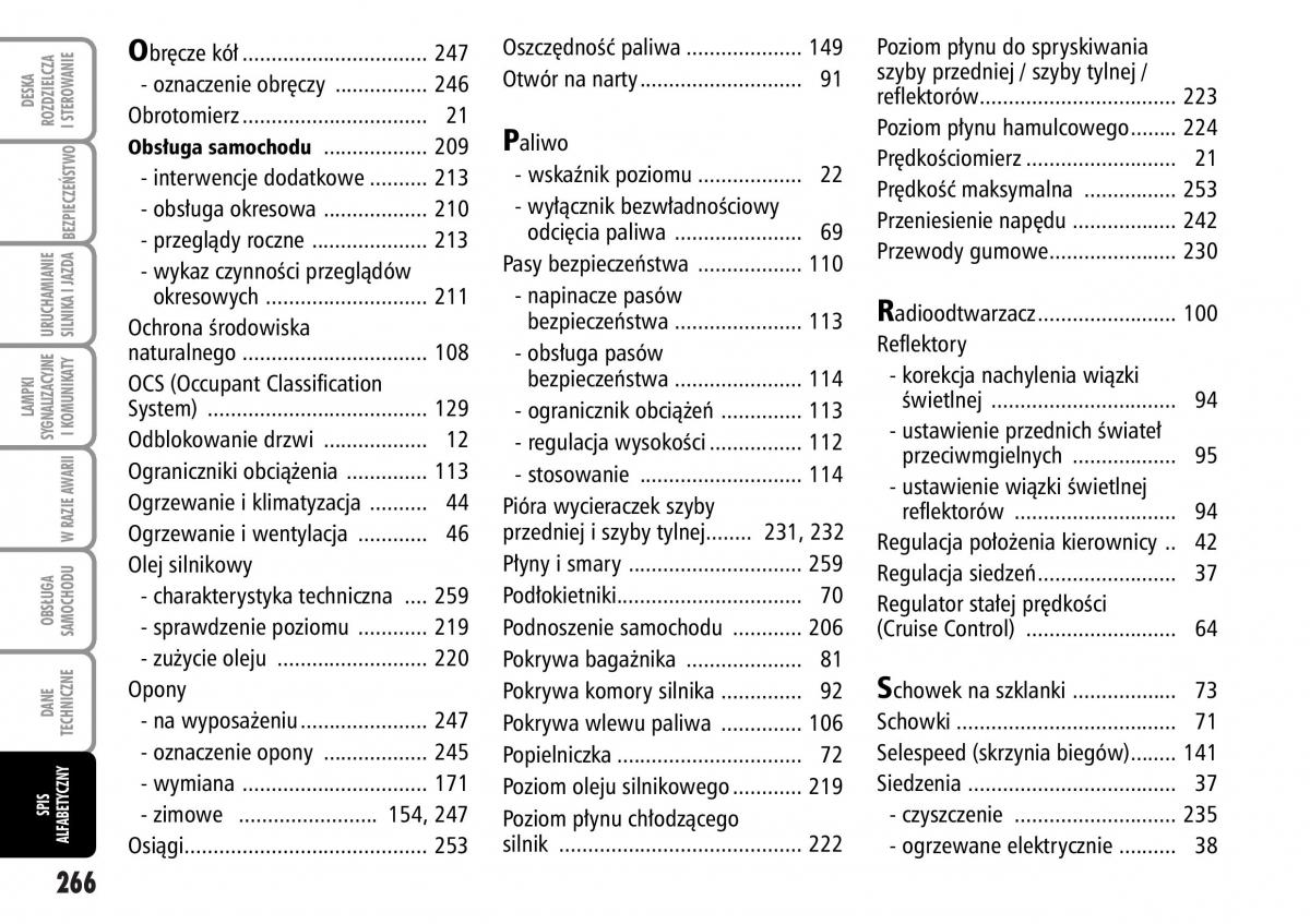 Fiat Stilo instrukcja obslugi / page 267