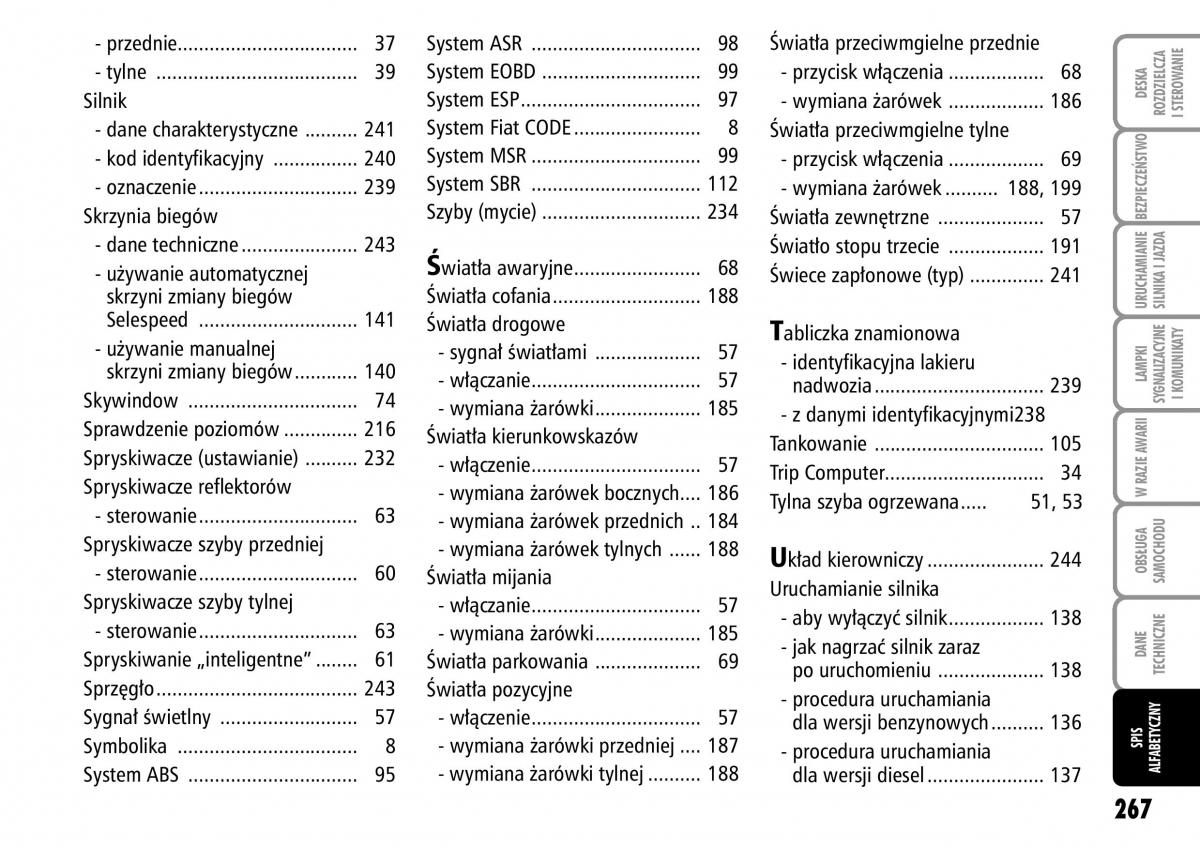 Fiat Stilo instrukcja obslugi / page 268