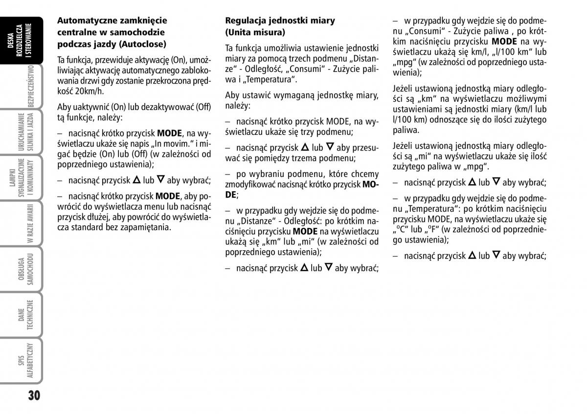 Fiat Stilo instrukcja obslugi / page 31